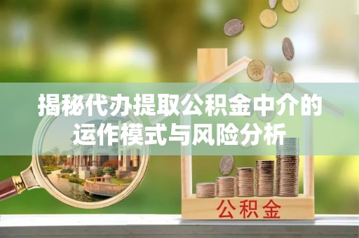 龙安揭秘代办提取公积金中介的运作模式与风险分析